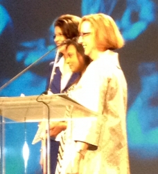 Gauthami Accepting Award